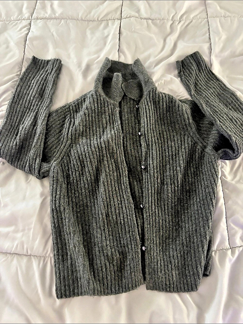 Abercrombie & Fitch Ribbed Cardigan Gray XS Like New